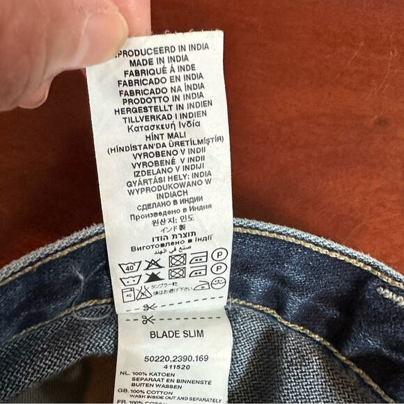 G-STAR RAW Blades Streetwear Blue Jeans Back Buckle Size 36 x 34 Distressed - Picture 9 of 13